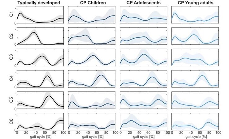 Kinematic-muscular synergies describe coupled neuro-muscular control and biomechanics of locomotion in children with cerebral palsy